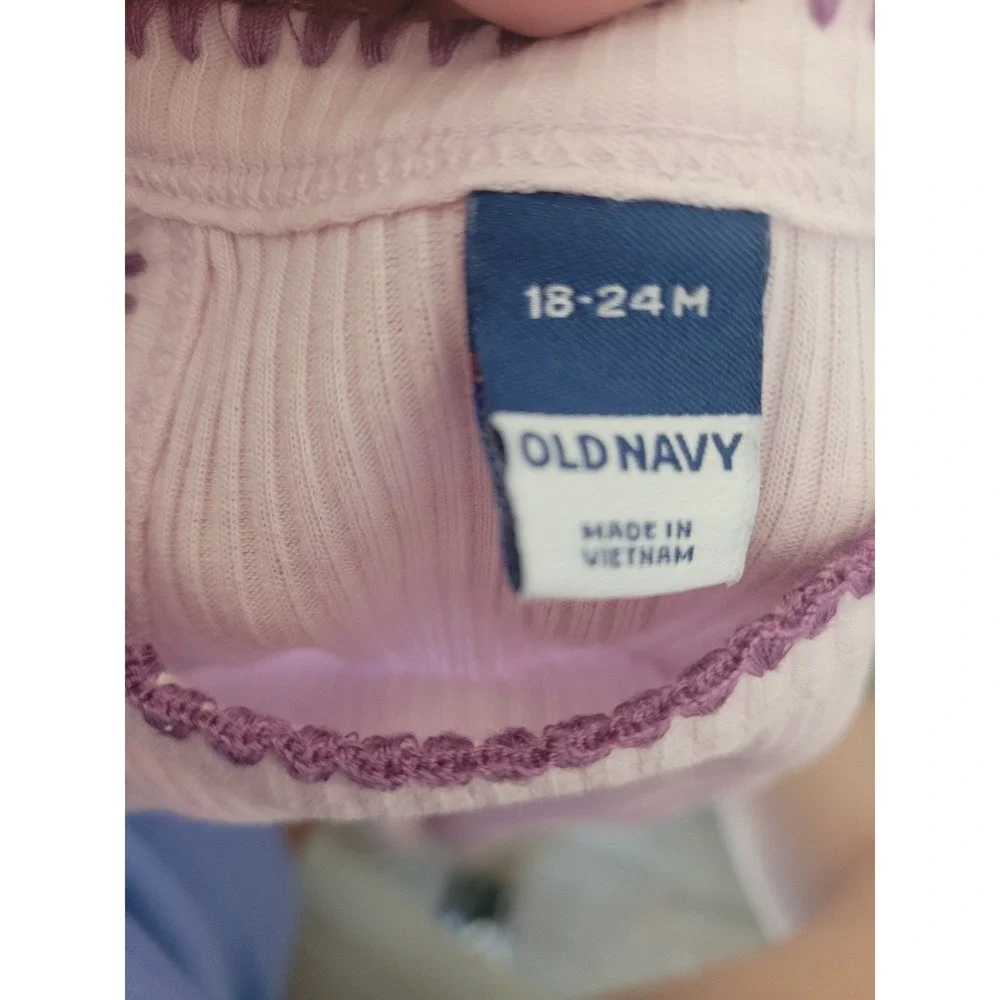 Old Navy Baby Girls Lavender Ribbed‎ Whipstitch Tank Top 18-24M Purple Trim #5